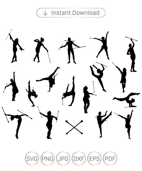 Baton Twirling Majorette Silhouette Dance, Silhouette,, 47% OFF