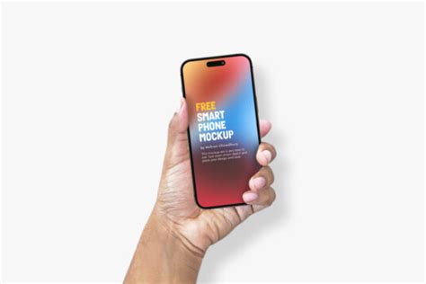 Hand holding iPhone 14 Pro Mockup - Mockup World