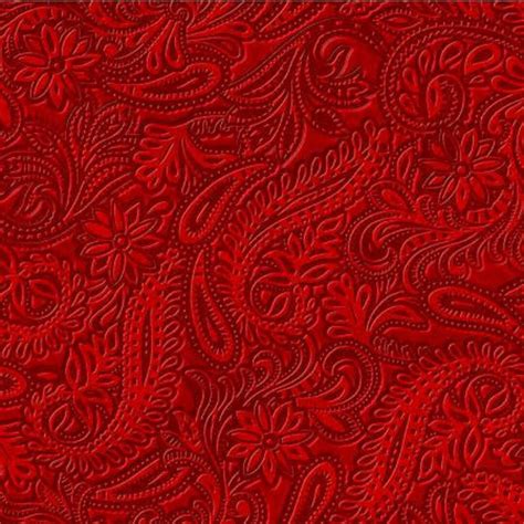 Cattle Drive Red Stamped Leather 100 Cotton Fabric Oasis Fabrics By