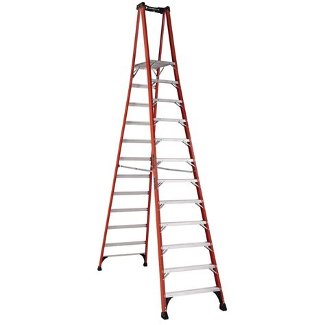 Louisville Ladder 12 ft. Fiberglass Pinnacle PRO Platform Ladder with ...