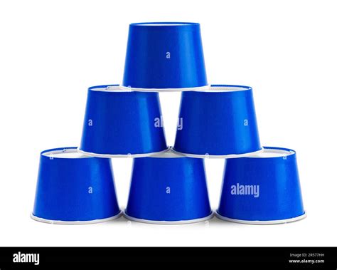 Pyramid Cup Stack Cut Out On White Stock Photo Alamy