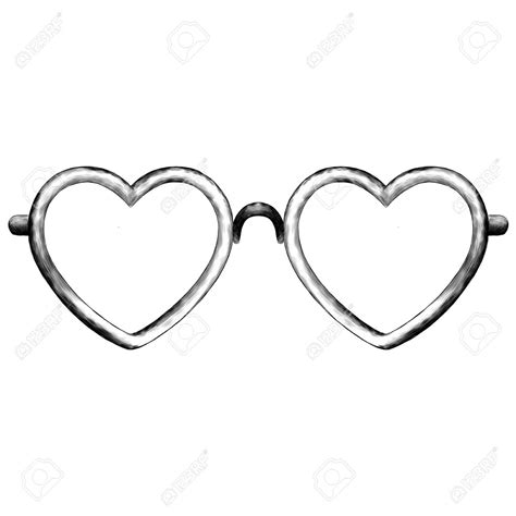 Heart Shape Glasses Vector Illustration