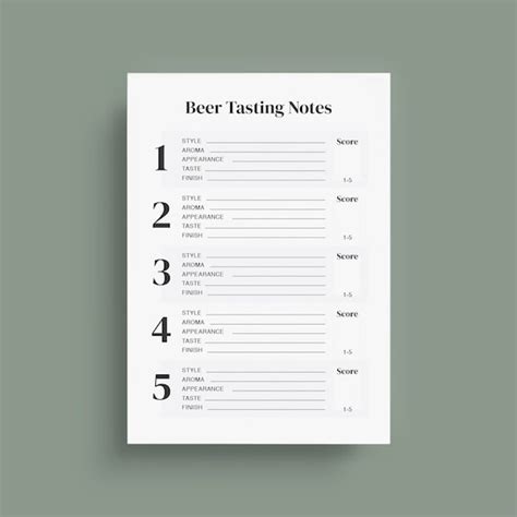 Beer Tasting Notes Template