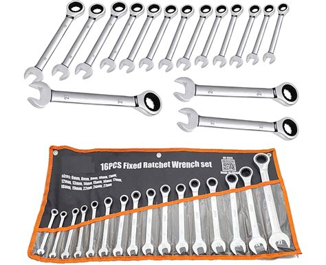 Pcs Mm Mm Wrench Ratchet Spanner Set Metric Open End Combination