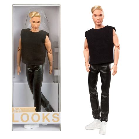 Buy Barbie Signature Looks Ken Doll Blonde With Facial Hair Fully