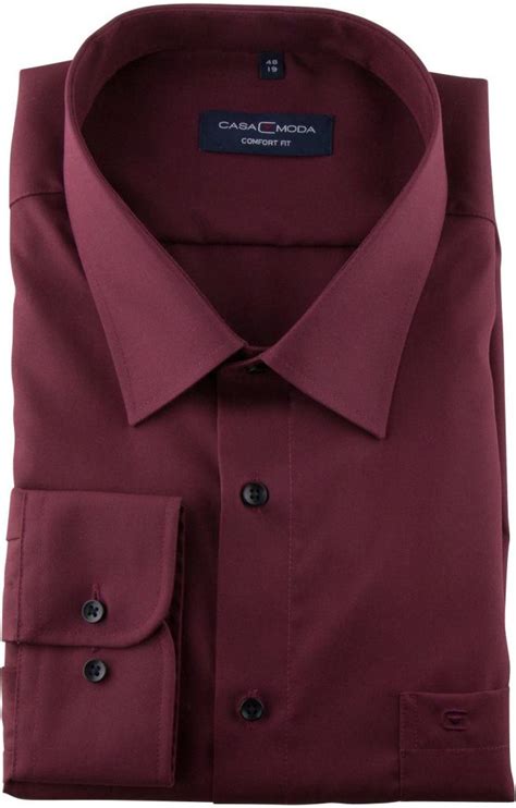 Chemise Manches Longues Bordeaux Du Xl Au Xl Casa Moda