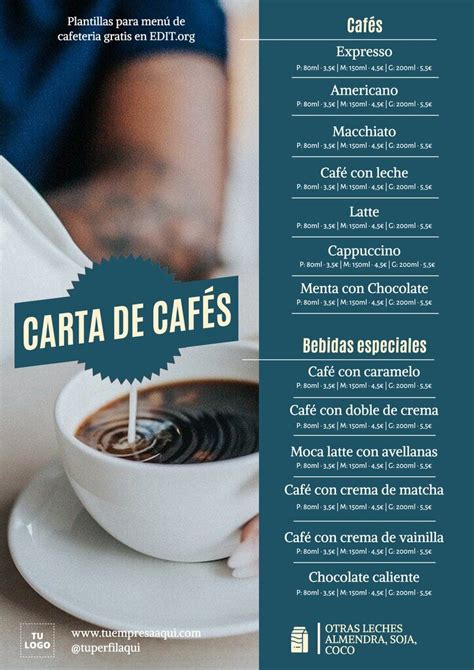 Plantillas Para Menús De Cafetería Gratis