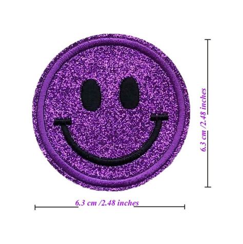 Glitter Smiley Face Iron On Patch Embroidered Patches For Etsy