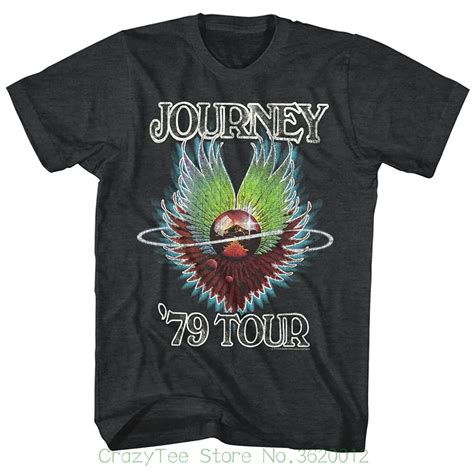 Fashion Men T Shirts Round Neck Journey Album Guitar Tour Cover Rock