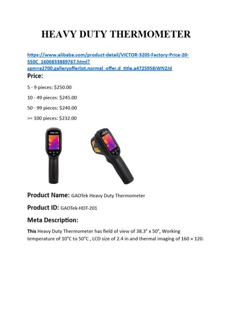 Heavy Duty Thermometer Ulfred Sajnin 12jan 2024 Pdf Display