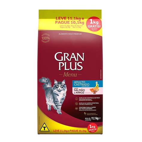 Ra O Gran Plus Menu Gato Adulto Castrados Salm O Arroz Kg Kg