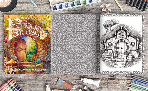 Maisons féériques et fantasy Livre de coloriage pour adultes Cahier de