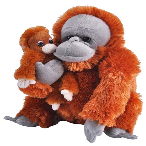 Wild Republic Mom & Baby Orangutan Stuffed Animal, 12 Inches | Oriental ...