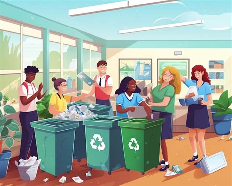 Un Programa De Reciclaje En Toda La Escuela Con Estudiantes Que