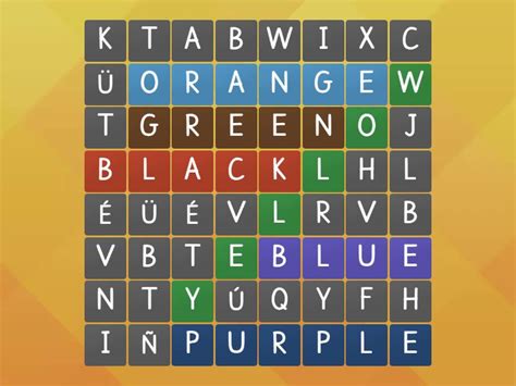 Sopa De Letras Colores Wordsearch