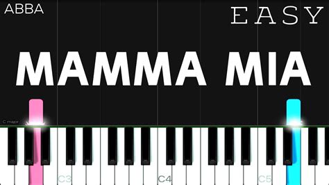 ABBA Mamma Mia EASY Piano Tutorial YouTube Music