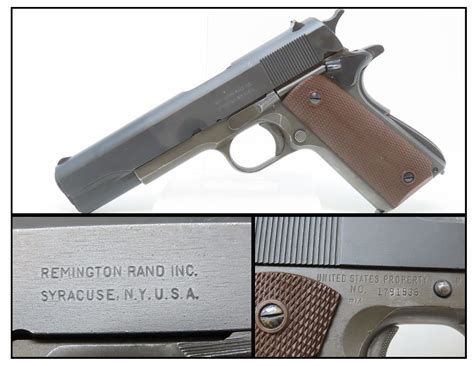 Remington Rand Model 1911a1 Semi Automatic Pistol 7 12 21 Candr Antique 001 Ancestry Guns