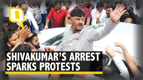 Ed Arrests Dk Shivakumar For Money Laundering Cong Protests In