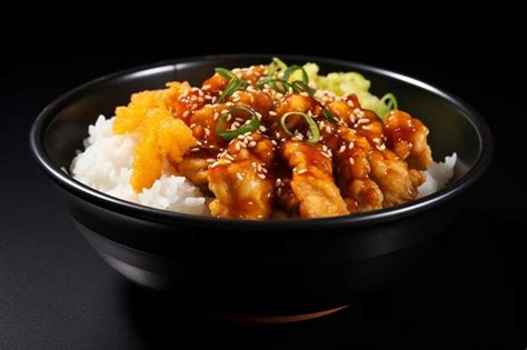 Premium Photo Soy Teriyaki Chicken Tempura Donburi Bliss