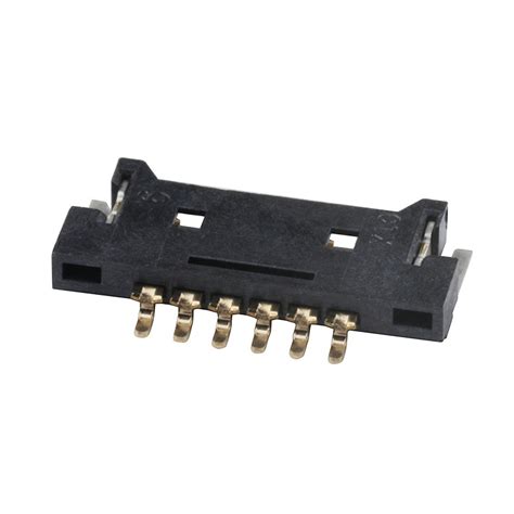 6pin Black Color Wire To Board Connector 1 25pitch Smt Type Right Angle Wafer Connector