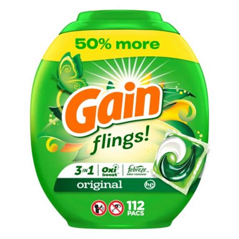 Gain Flings Original Scent Liquid Laundry Detergent Soap Pacs Ct