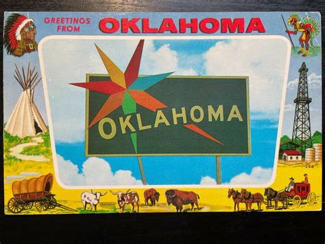 Vintage Postcard 1965 Greetings from Oklahoma | United States - Oklahoma - Other, Postcard ...