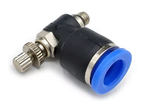 Conector Regulador De Caudal Neumático Codo Rosca M5 X 8mm