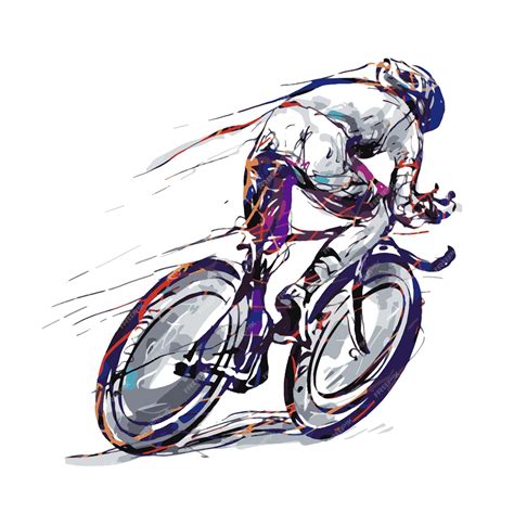 Premium Vector | A drawing of a bicyclist racing cyclist in a white outfit