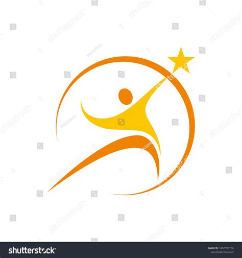 Abstract Human Stick Figure Logo Design Stock Vector Royalty Free