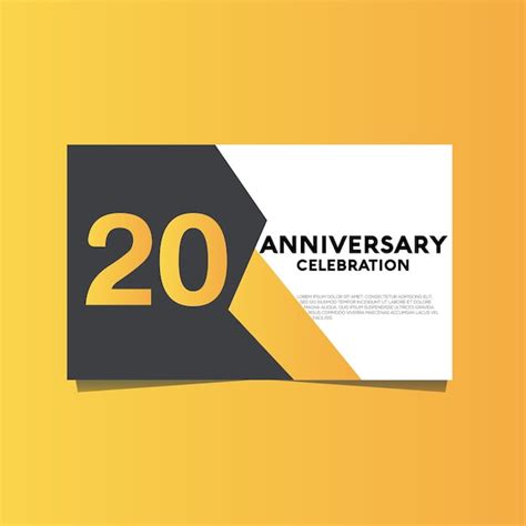 Premium Vector 20 Years Anniversary Celebration Anniversary Celebration Template Design With