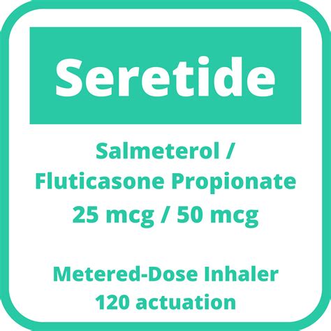 Seretide Salmeterol Xinafoate Fluticasone Propionate 25mcg 50mcg Metered Dose Inhaler