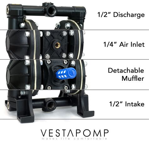 Vestapomp Air Operated Double Diaphragm Pump Pneumatic Off