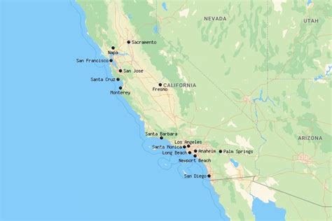 Map Of The Cities In California - Washington Map State