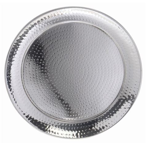 Hubert® Round Hammered Stainless Steel Serving Tray 18 1 2 Dia