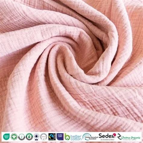 Organic Cotton Certified Double Cloth Muslin Fabric Producer And