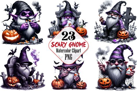 Halloween Scary Gnome Sublimation Bundle Graphic By Robertsart