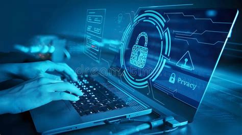 Digital Cybersecurity And Network Protection Stock Illustration