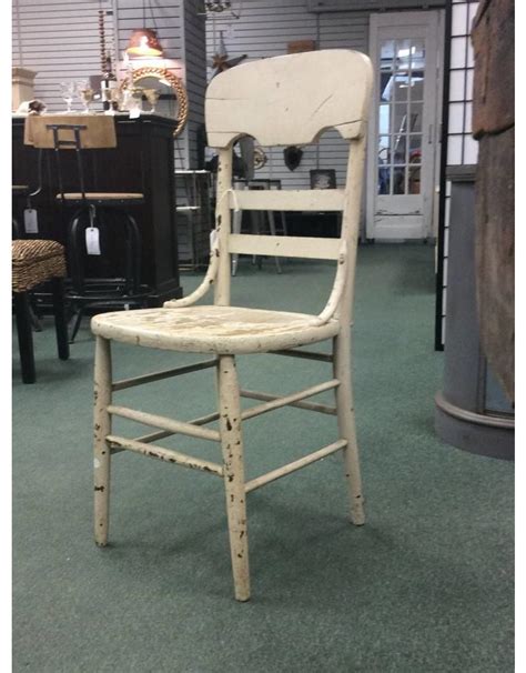 White Chippy Paint Antique Dining Chair Heirloom Home