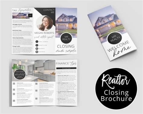 Real Estate Closing Brochure Editable Realtor Brochure Real Estate New