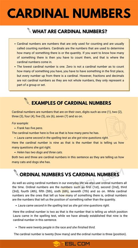 Cardinal Numbers In English • 7esl