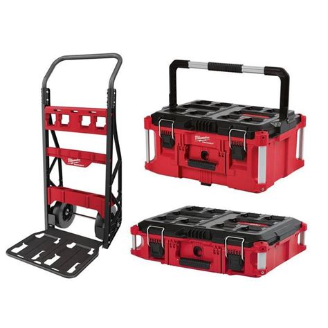 Milwaukee Tool Cart 400 lb. Capacity Wheeled Compact Steel Red/Black (3 ...