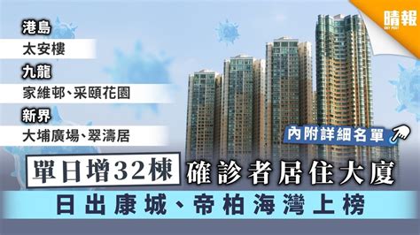 【新冠肺炎】單日增32棟確診者居住大廈 日出康城、帝柏海灣上榜【內附詳細名單】 晴報 健康 生活健康 D200722