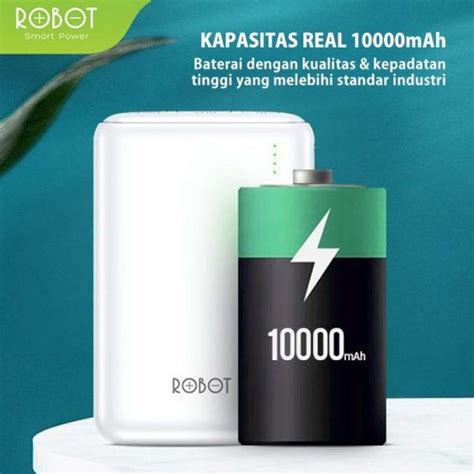 Jual Powerbank Robot 10000Mah Rt10 Dual Port Usb Garansi Resmi 1