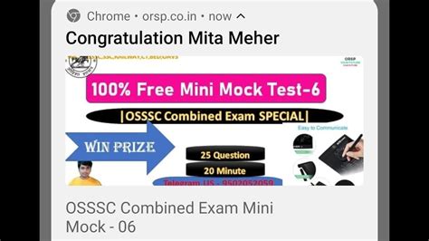 OSSSC Combined Exam Selected Question 6 Mini Mock 6 Solution