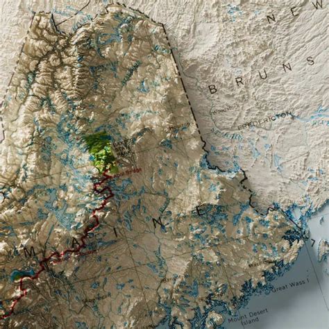 Appalachian Trail Map Relief Map Geoartmaps