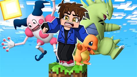 Sobrevivendo Em APENAS 1 Bloco No Minecraft Pixelmon YouTube