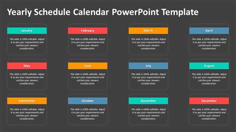 Yearly Schedule Calendar Powerpoint Template Calendar Ppt