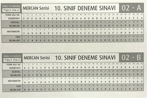 S N F Test Okul Mercan Denemesi Cevap Anahtar Olan Varsa