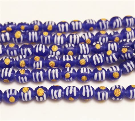 Matte Blue Indonesian Glass Beads Lampwork Artisan Beads Etsy