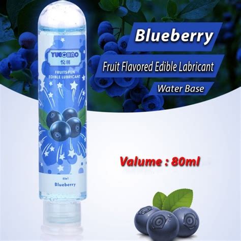 Fruit Flavor Edible Water Based Oral Enhancement Body Lubricant Lube Gel [blueberry] 80ml